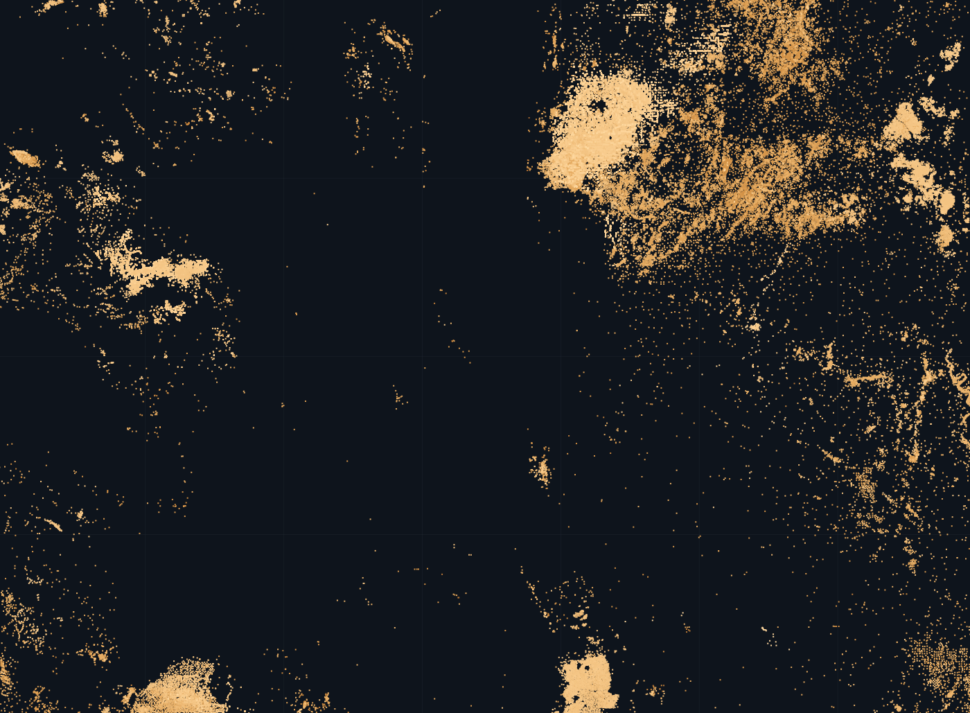 Map of Colorado oil and gas wells, colored by year drilled